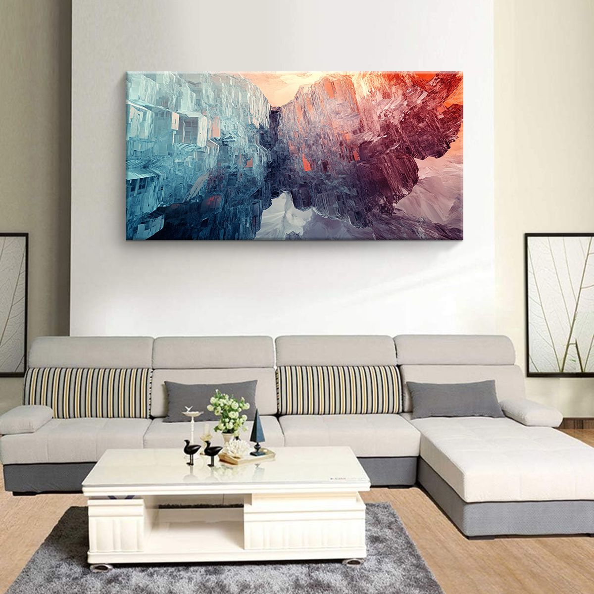 Horizons Landscape Abstract Canvas Wall Art for Living Room