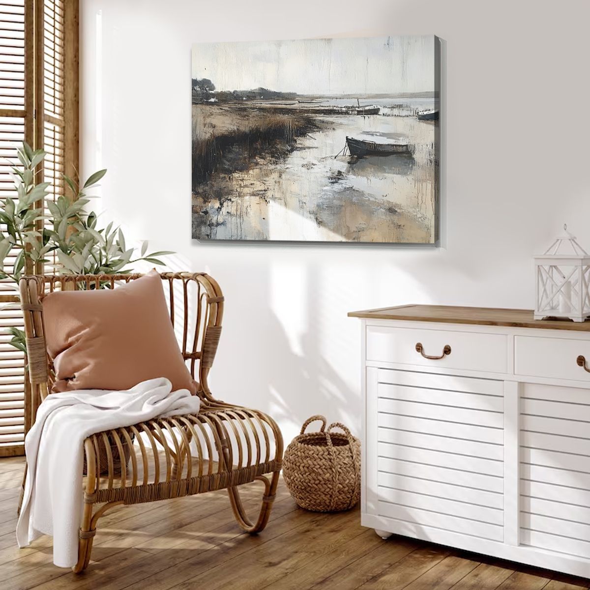 Quiet Waters Realism Abstract Canvas Wall Art for Living Room