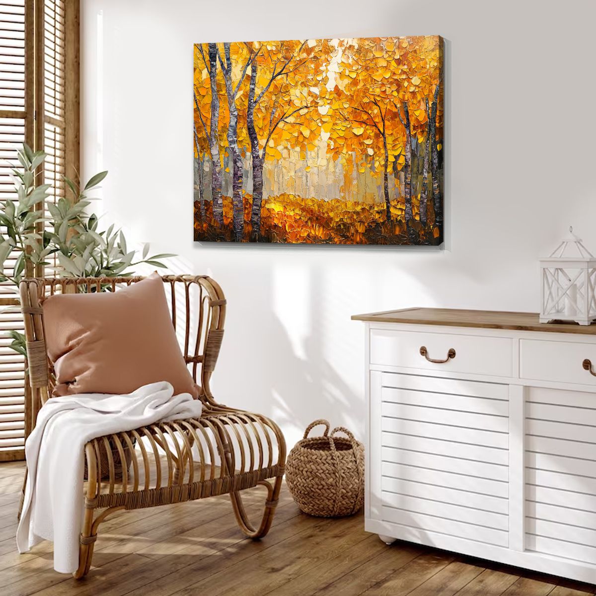 Autumn Landscape Abstract Canvas Wall Art for Living Room
