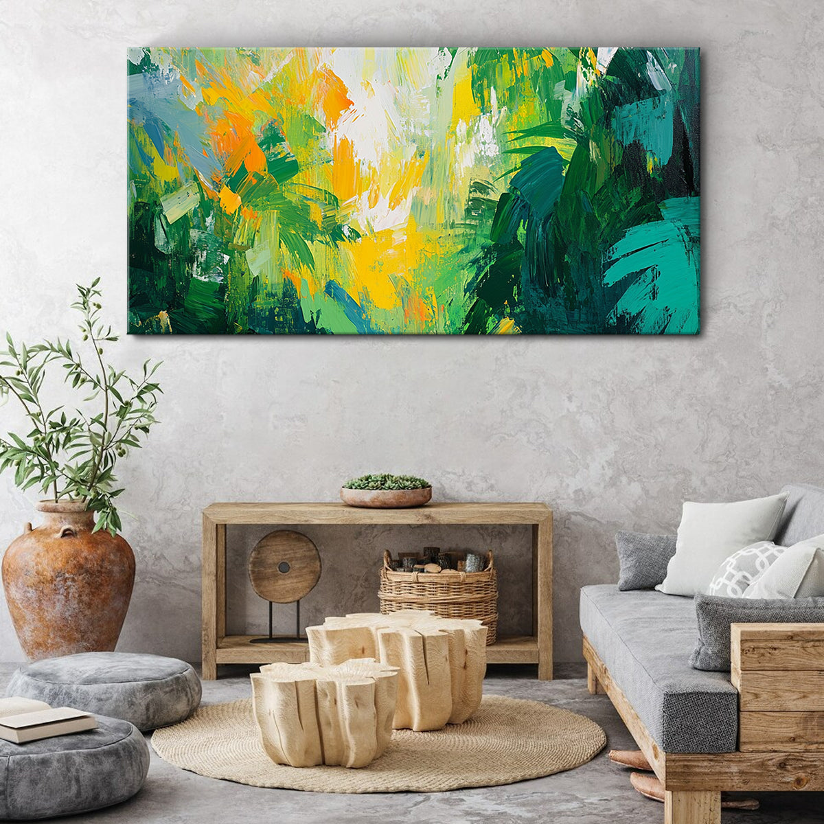 Vibrant Wilderness Impressionistic Abstract Canvas Wall Art