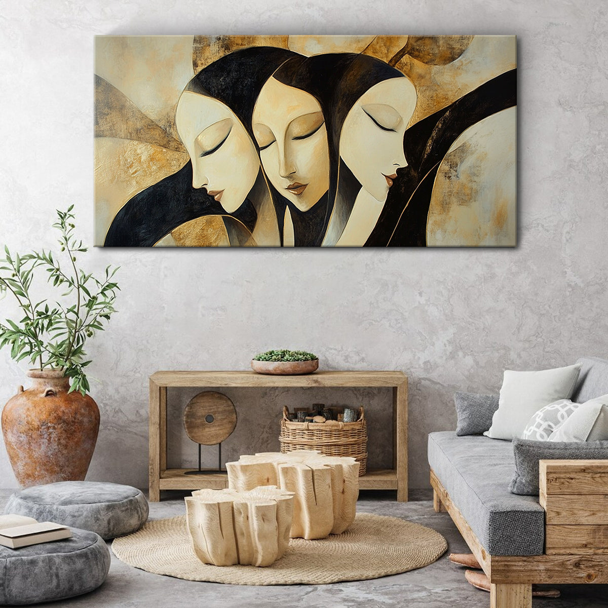 Harmony in Diversity Contemporary Abstract Canvas Wall Art