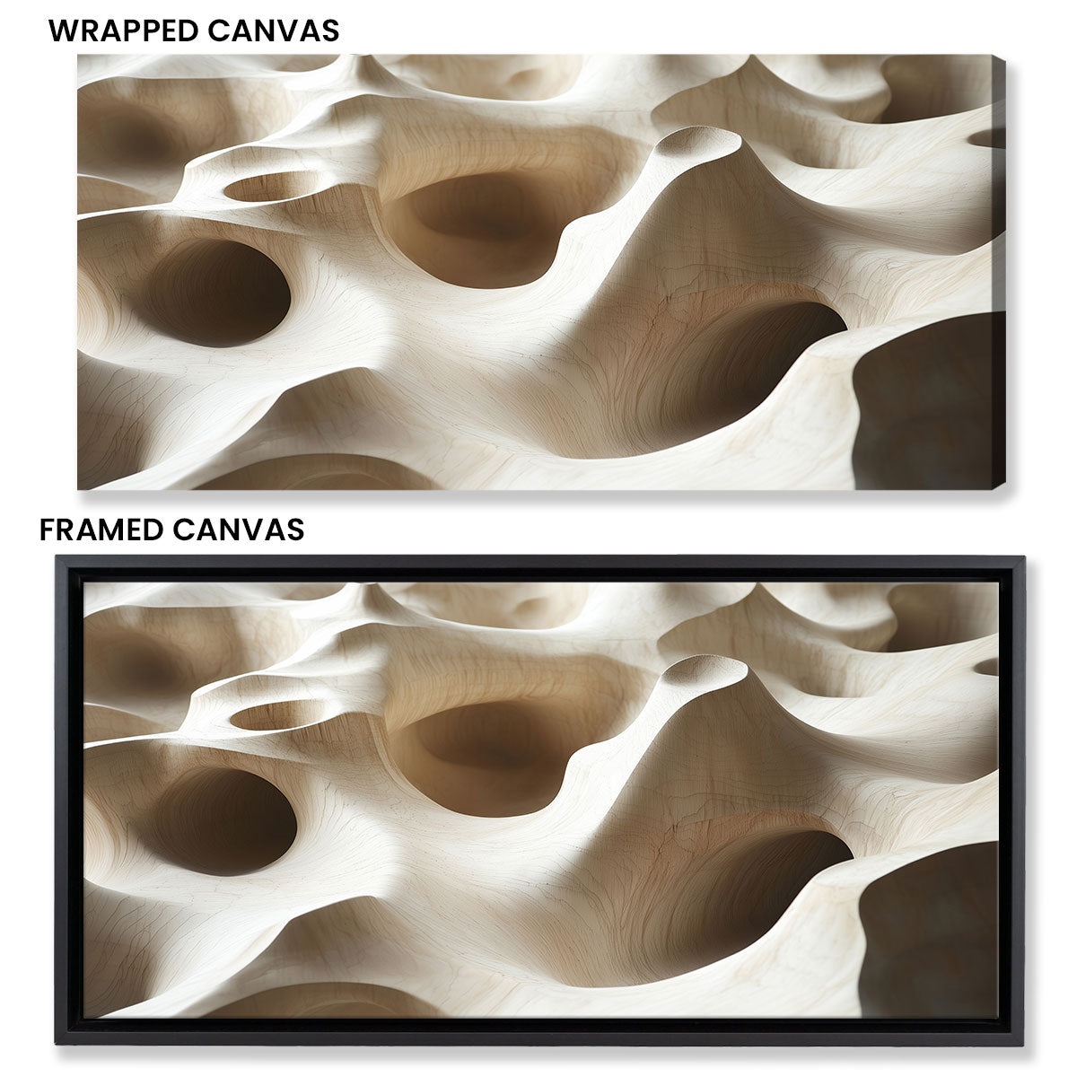 Carved Currents Abstract Canvas Wall Art for Living Room
