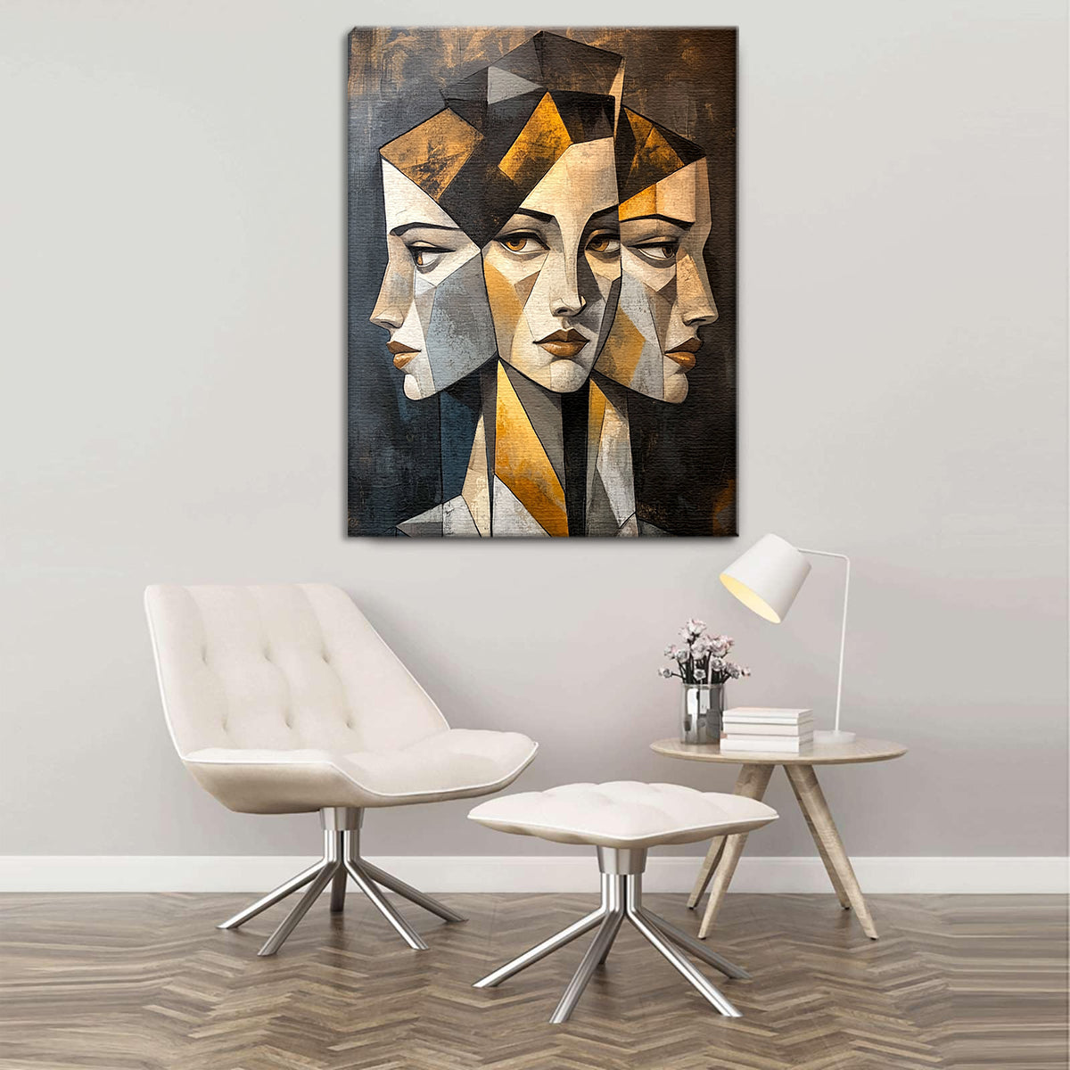 Reflections of Thought Abstract Portraiture Canvas Wall Art