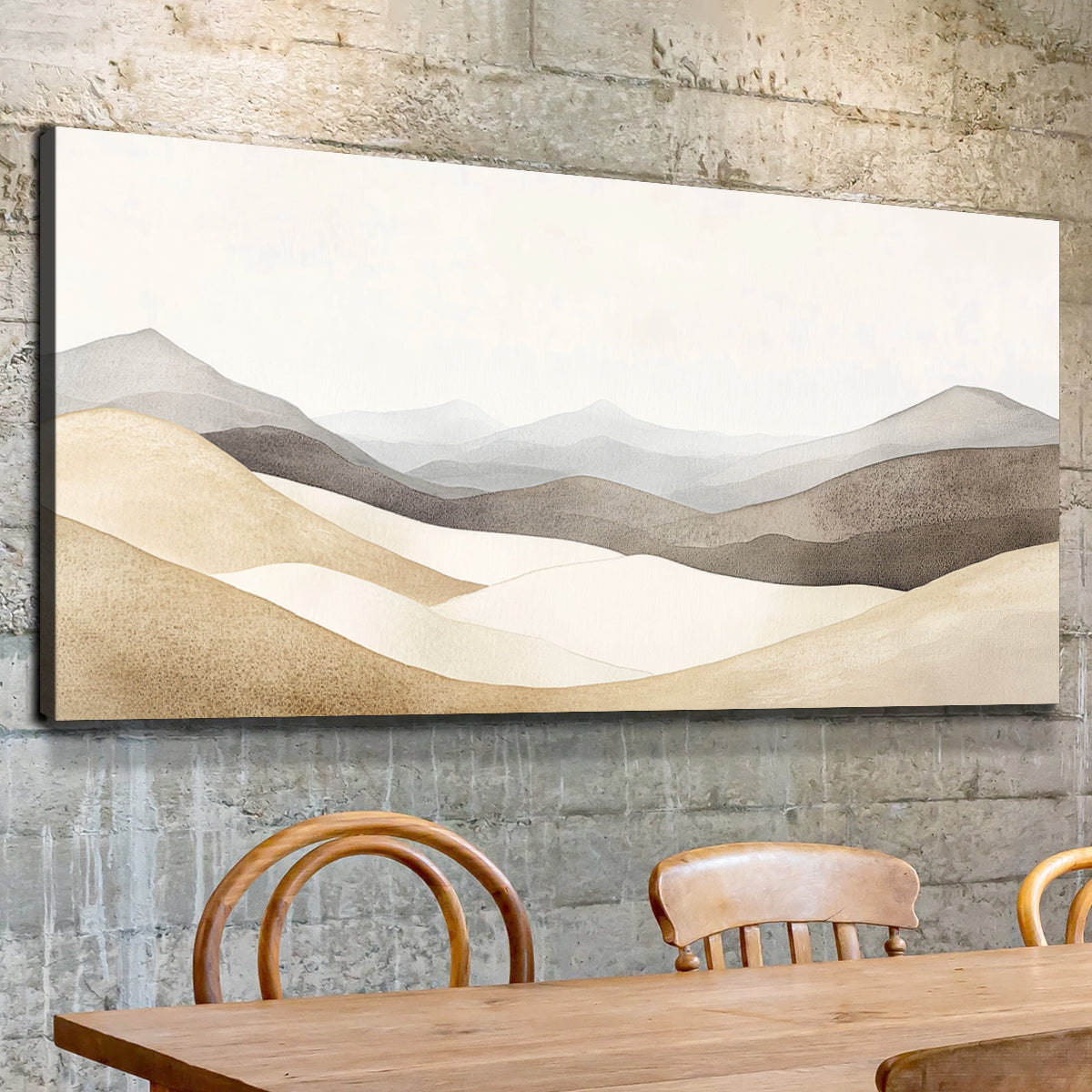 Serene Dunes Abstract Landscape Canvas Print for Living Room
