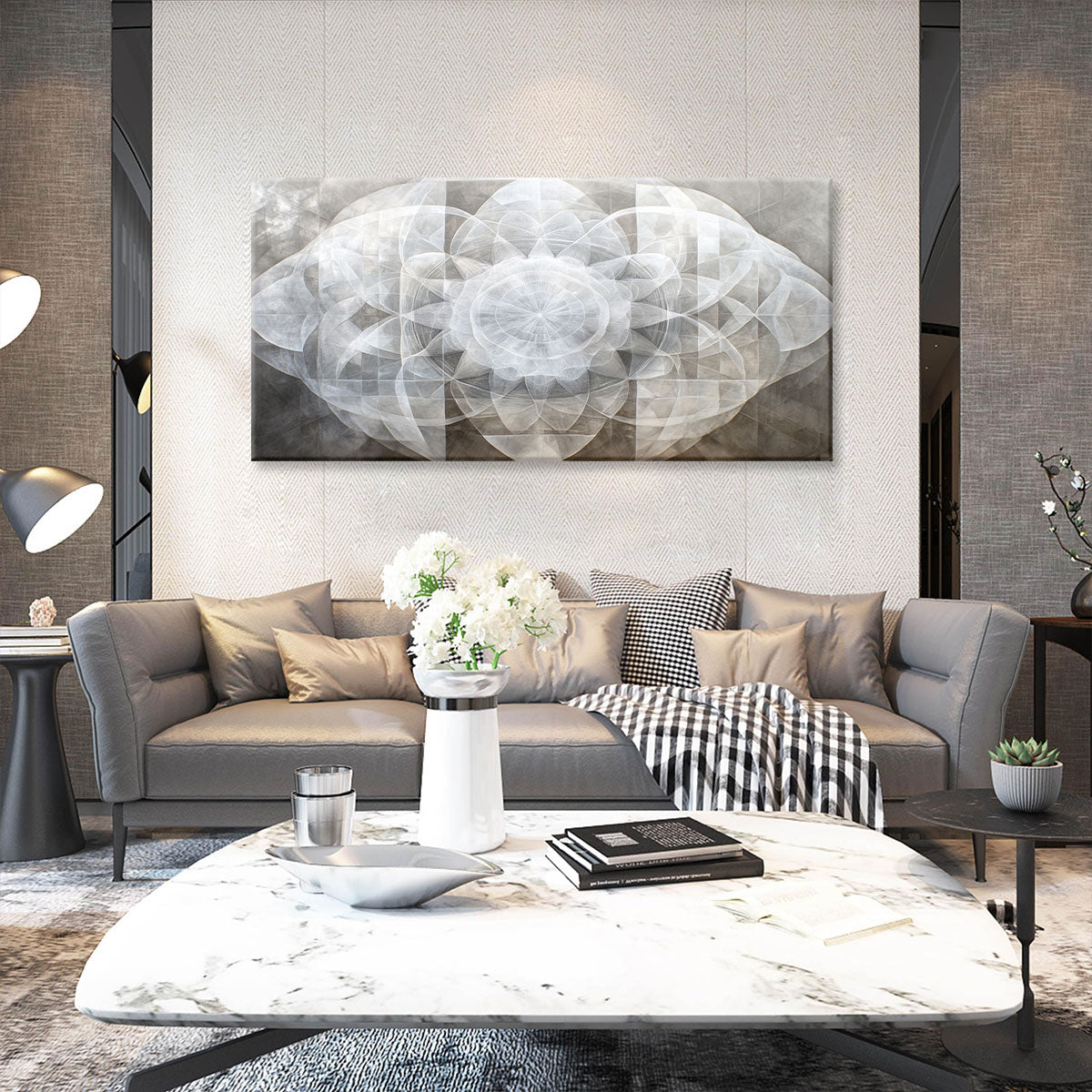 Ethereal Geometry Abstract Canvas Wall Art for Living Room