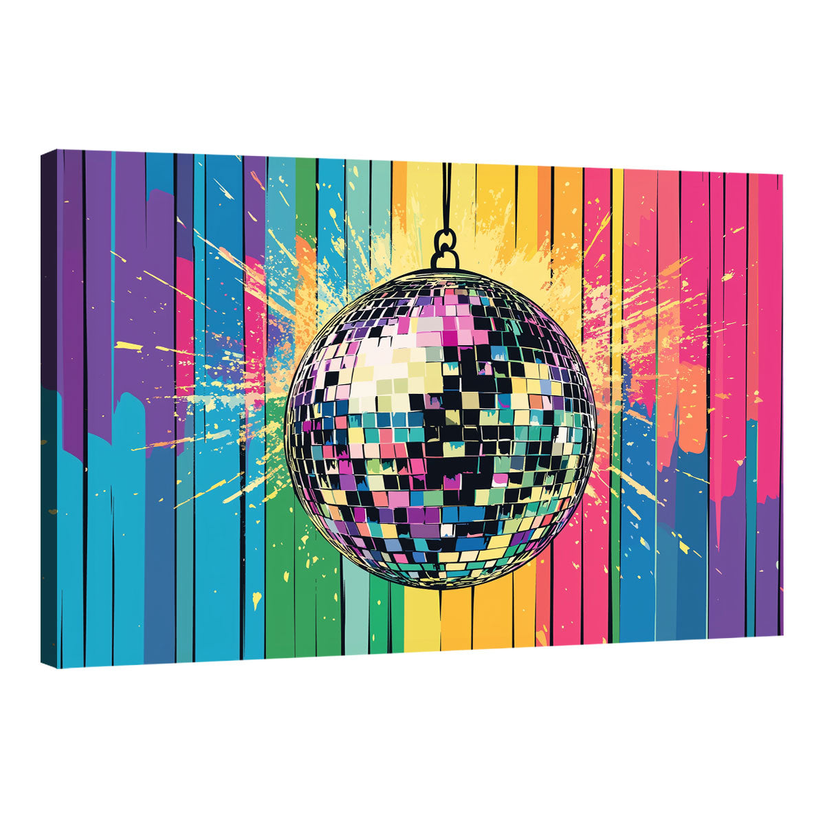 Pop Art Disco Ball Pưarty Sparkle Vintage Artwork