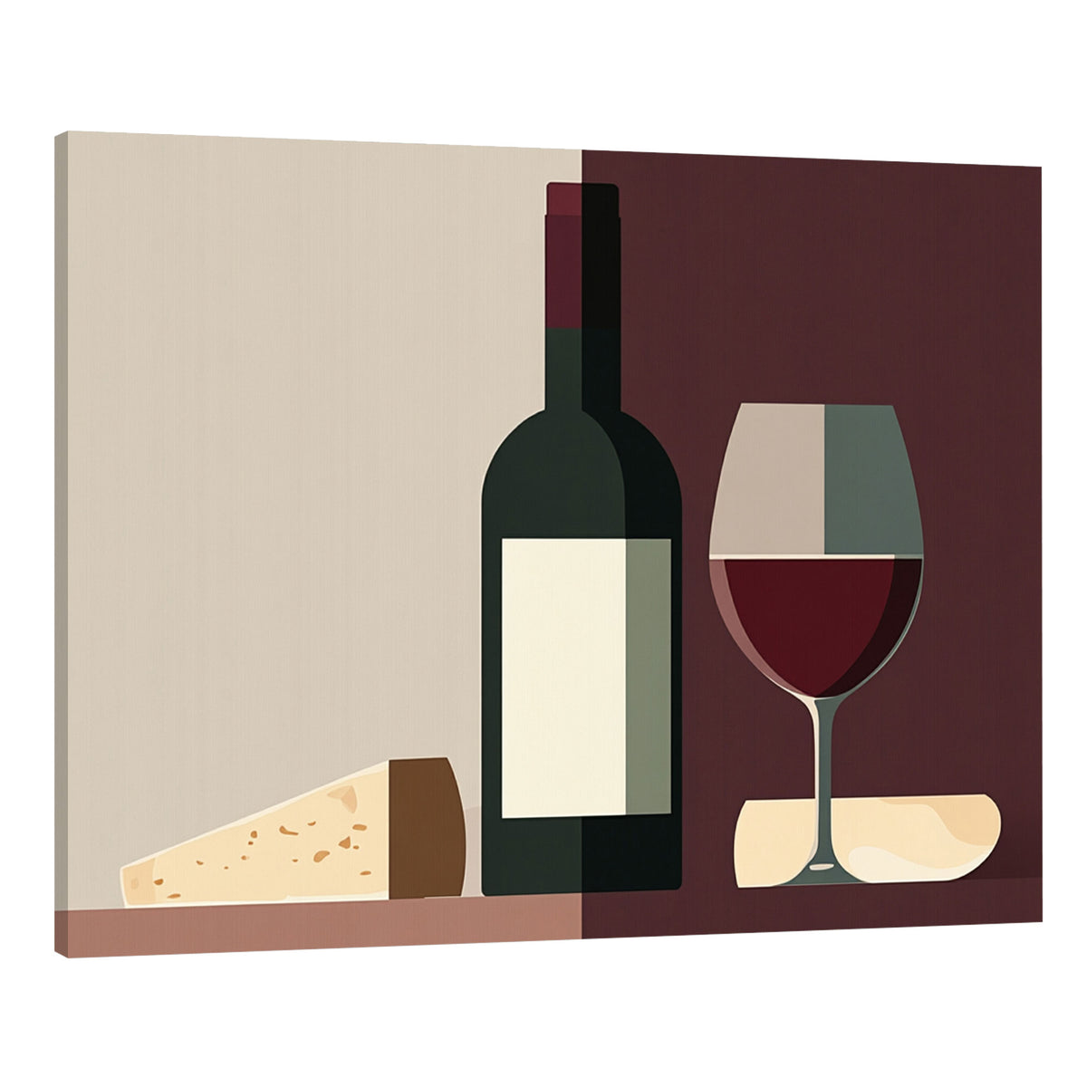 Minimalist Wine Bottle Canvas Wall Art