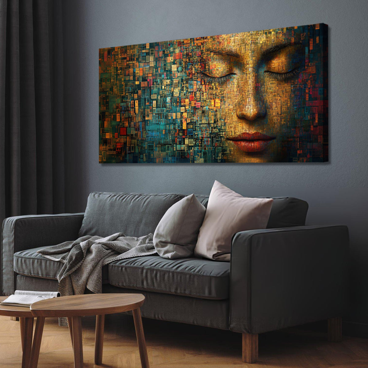 Digital Serenity Surrealism Abstract Canvas Wall Art