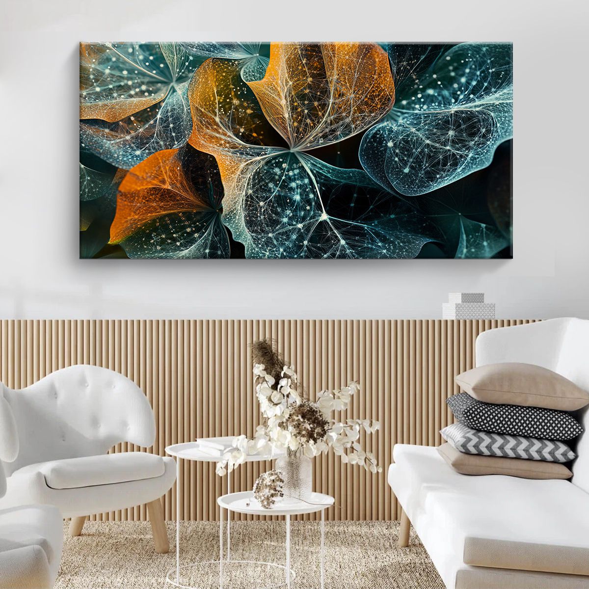 Luminous Leaves Landscape Abstract Canvas Wall Art for Living Room
