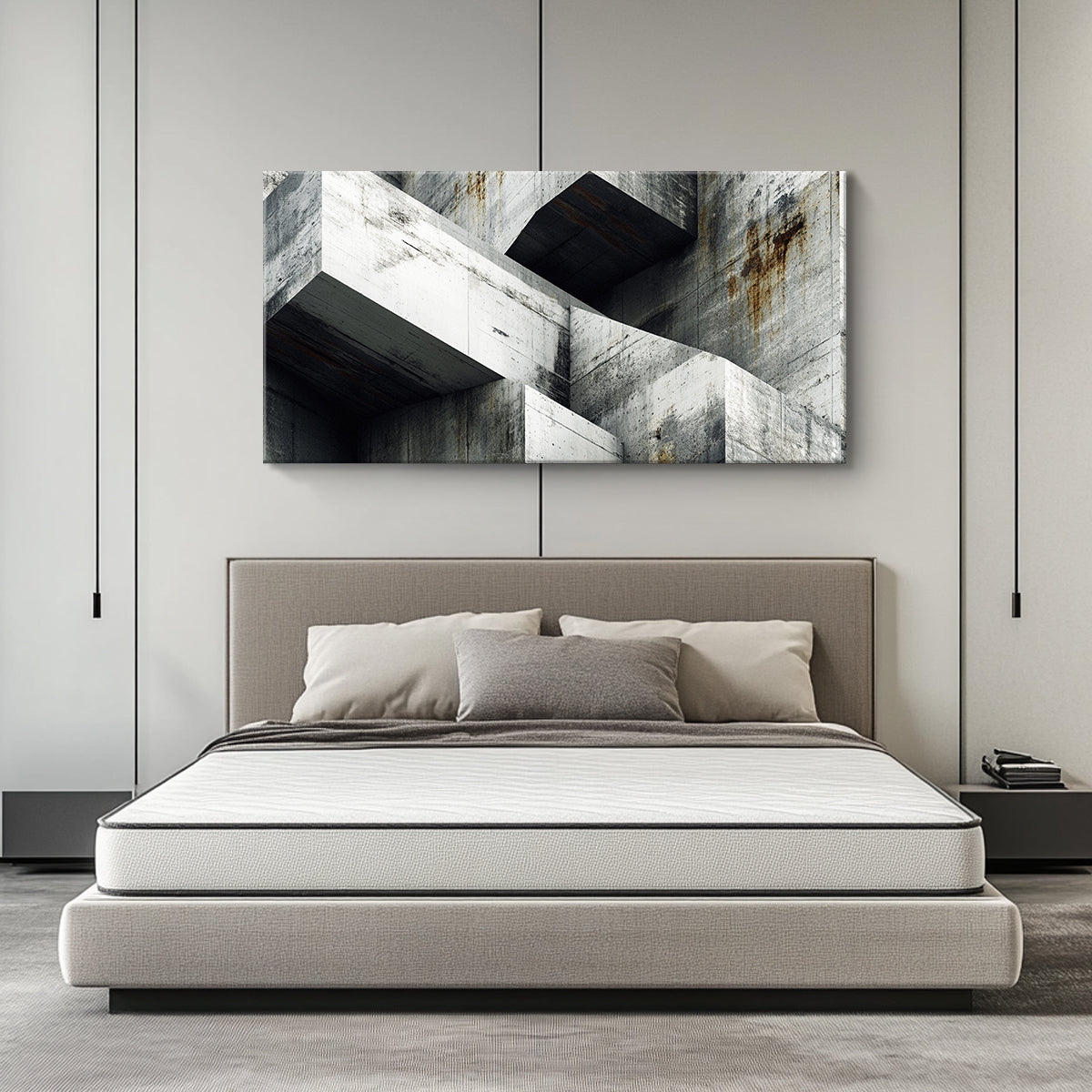 Geometric Deconstruction Industrial Abstract Canvas Wall Art