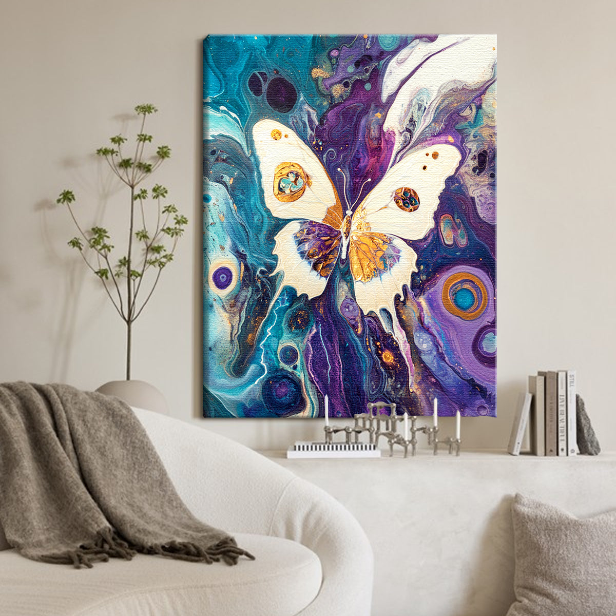 Ethereal Flight Fluid Art Abstract Canvas Wall Art