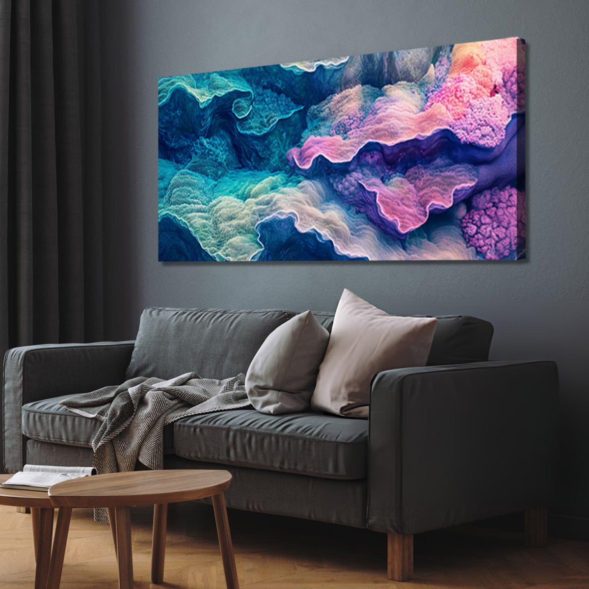 Serene Waves Surreal Abstract Canvas Wall Art for Living Room