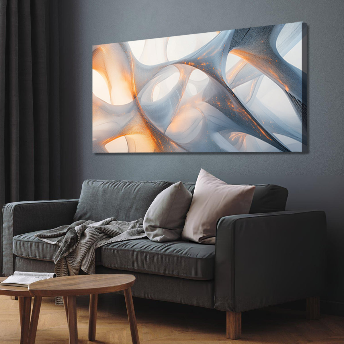 Fluid Elegance Translucent Abstract Canvas Wall Art