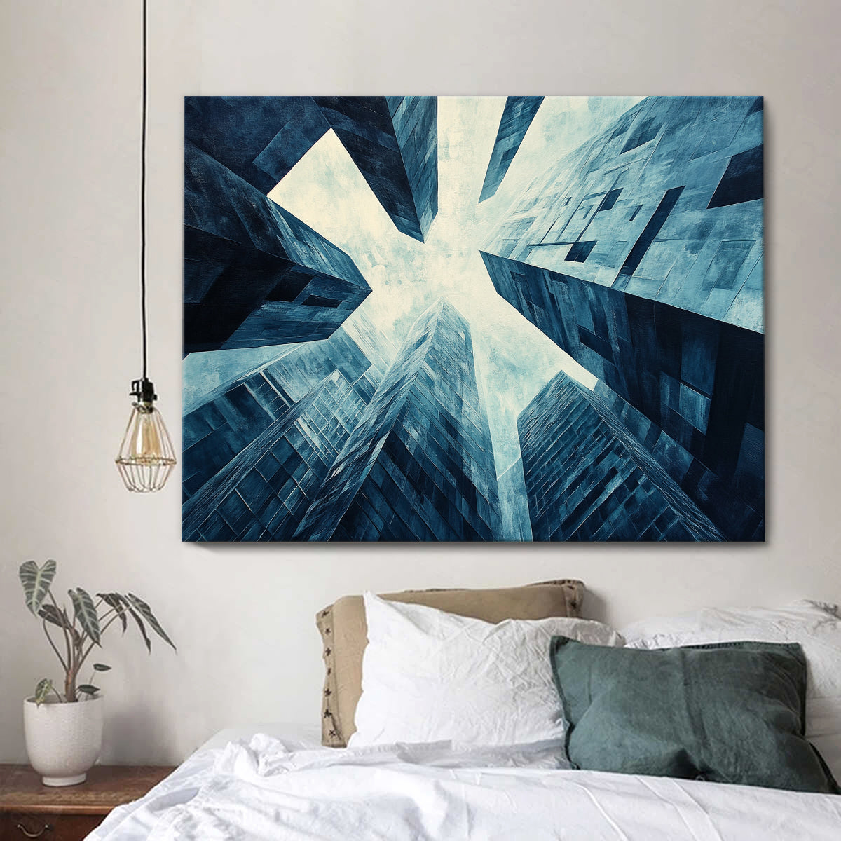 Skyward Ascent Modern Architecture Abstract Canvas Wall Art