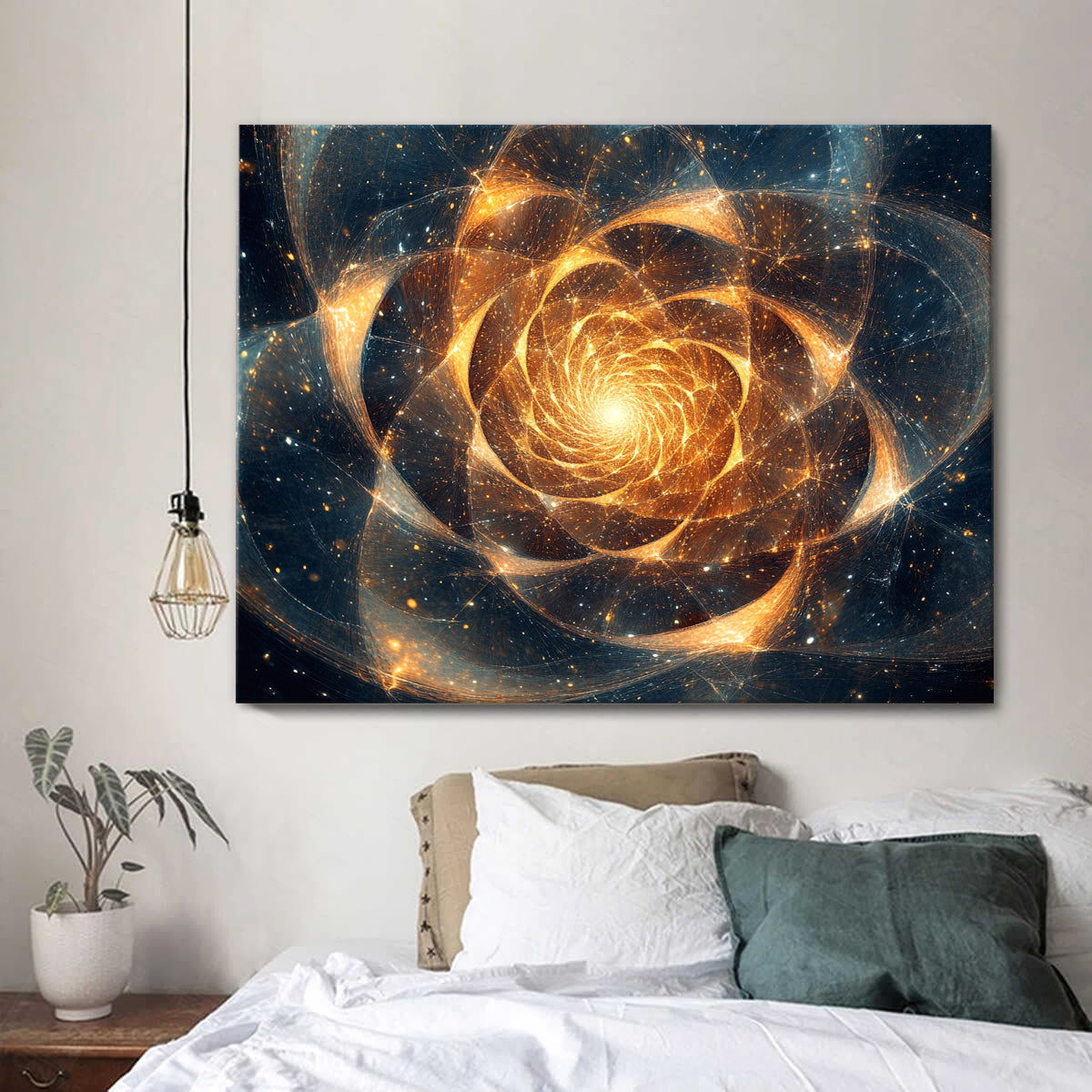 Cosmic Spiral Digital Cosmic Abstraction Canvas Wall Art