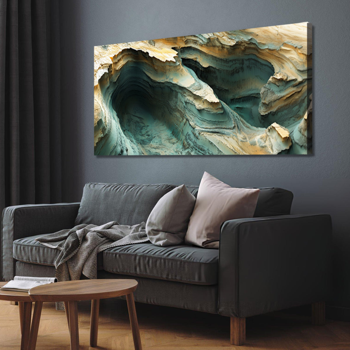 Echoes of Erosion Landscape Abstract Canvas Wall Art