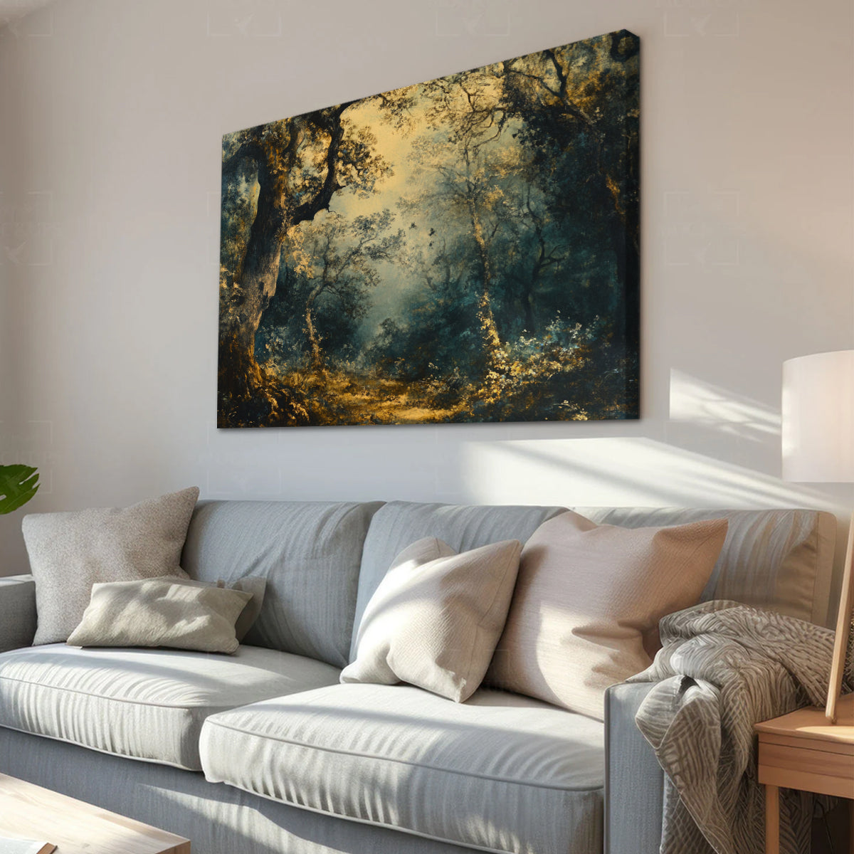 Enchanted Grove Nature Abstract Canvas Wall Art for Living Room