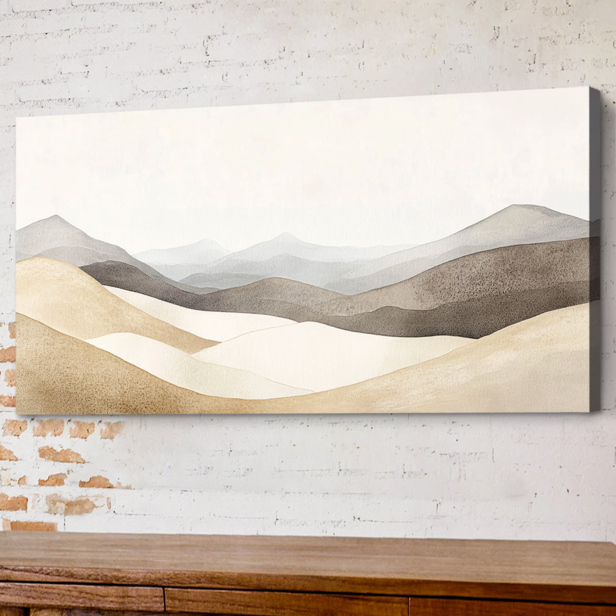 Serene Dunes Abstract Landscape Canvas Print for Living Room