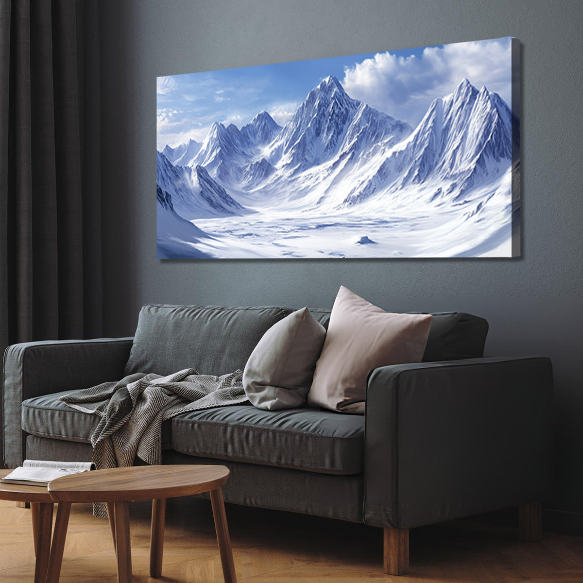 Majestic Peaks Landscape Abstract Canvas Wall Art