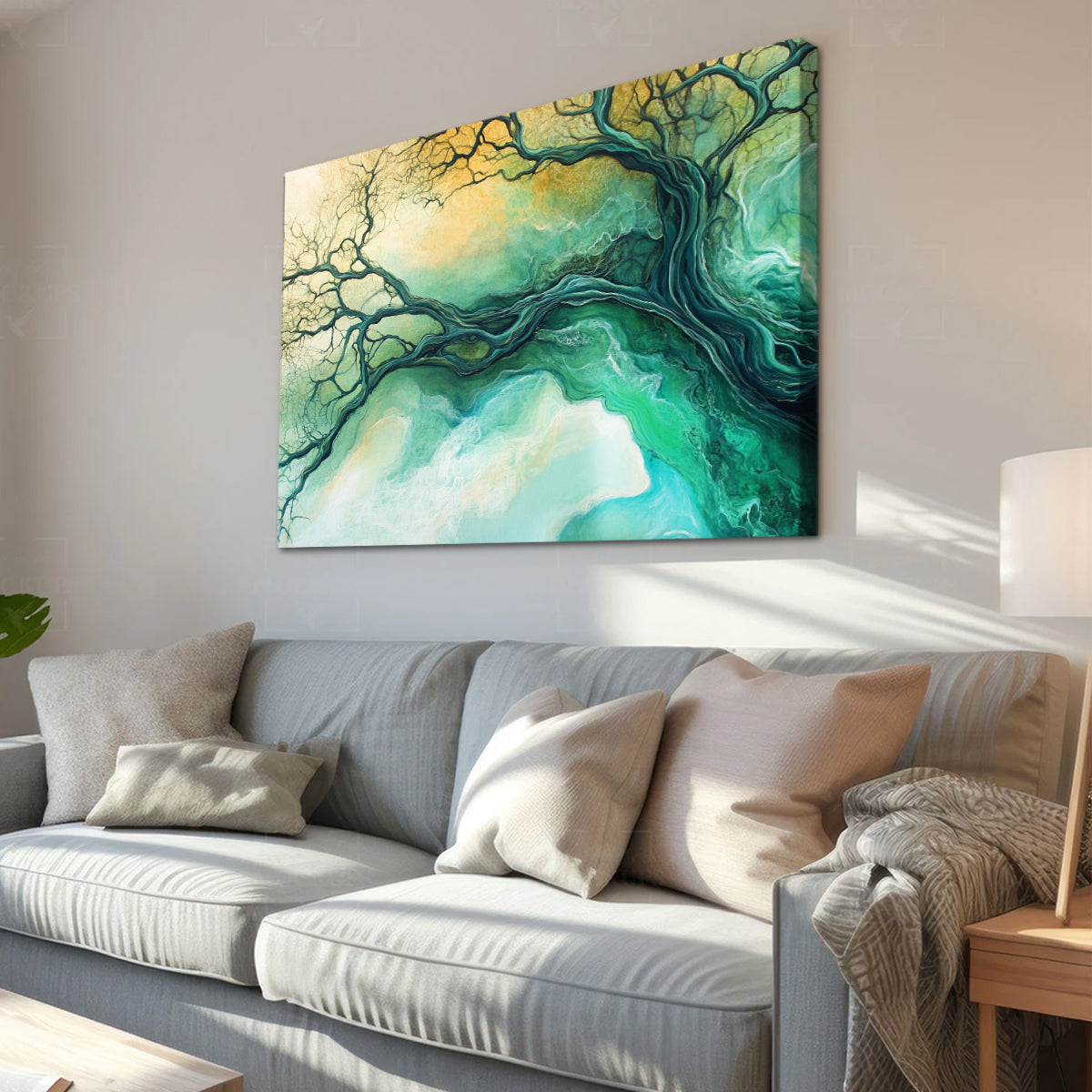 Serene Tree Nature Abstract Canvas Wall Art