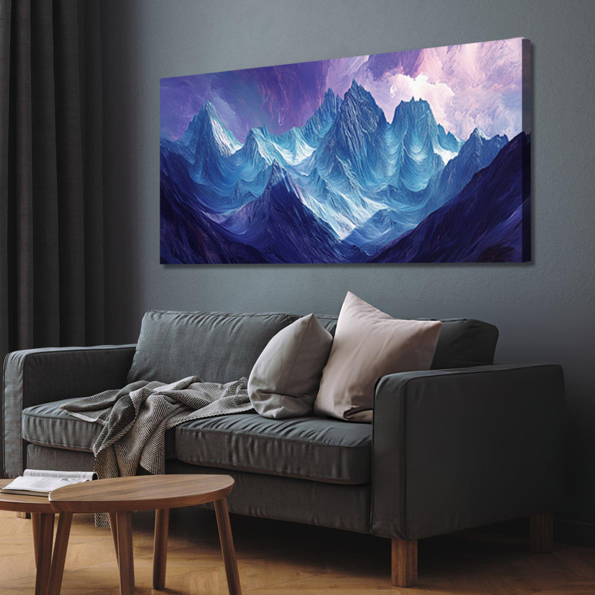 Mystic Mountains Landscape Abstract Canvas Wall Art