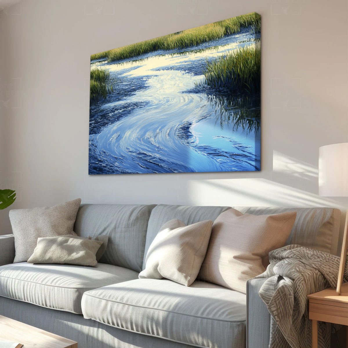 Serene Waters Natural Landscape Abstract Canvas Wall Art