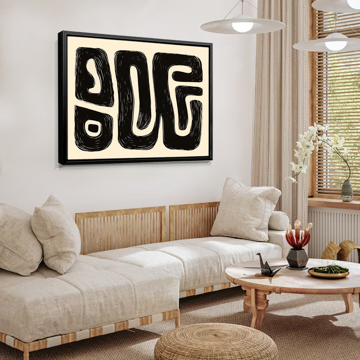 Organic Flow Abstract Canvas Print for Living Room