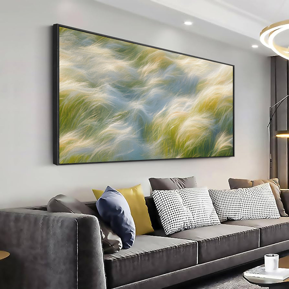 Whispers of Grass Impressionism Abstract Canvas Wall Art