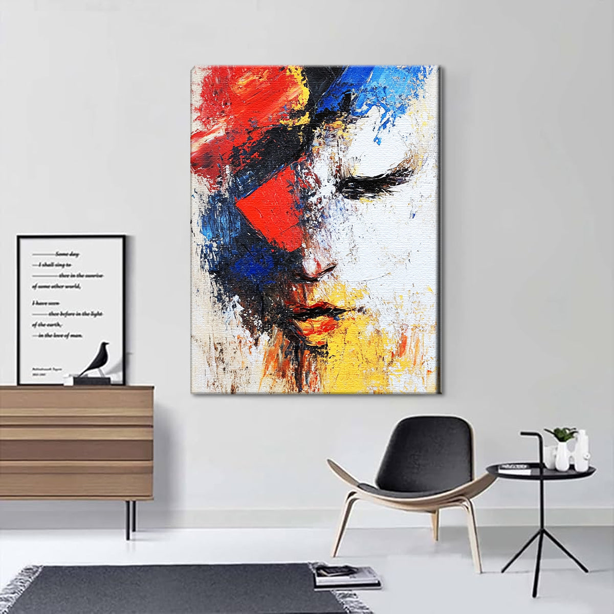 Dreaming Colors Abstract Portraiture Canvas Wall Art for Living Room