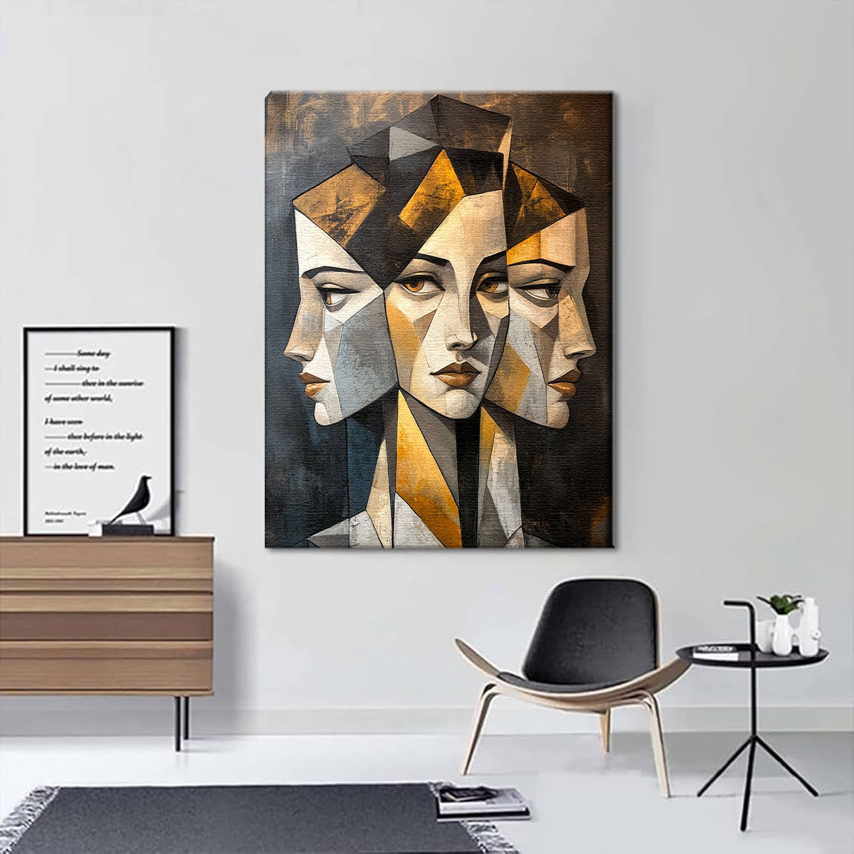 Reflections of Thought Abstract Portraiture Canvas Wall Art