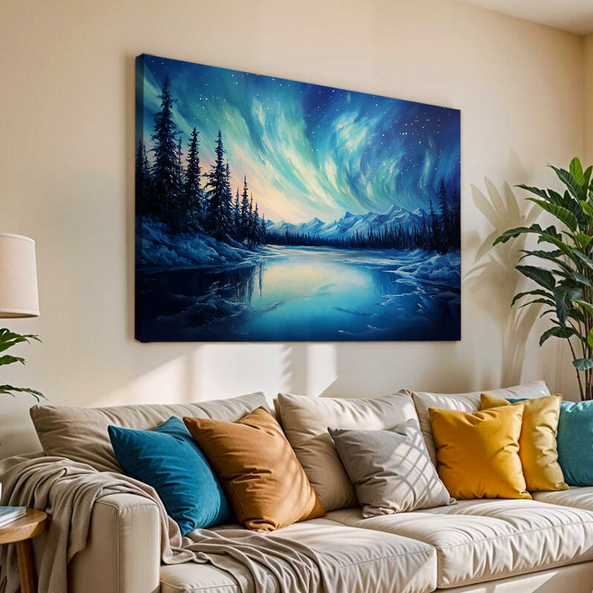 Aurora Dreams Landscape Abstract Canvas Wall Art