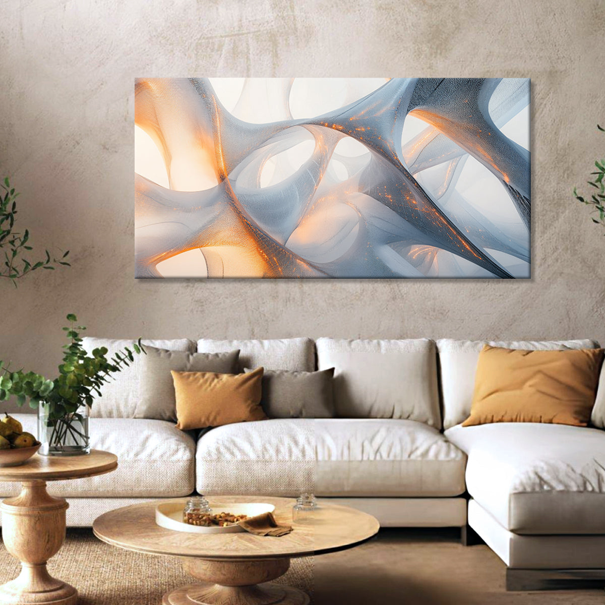 Fluid Elegance Translucent Abstract Canvas Wall Art