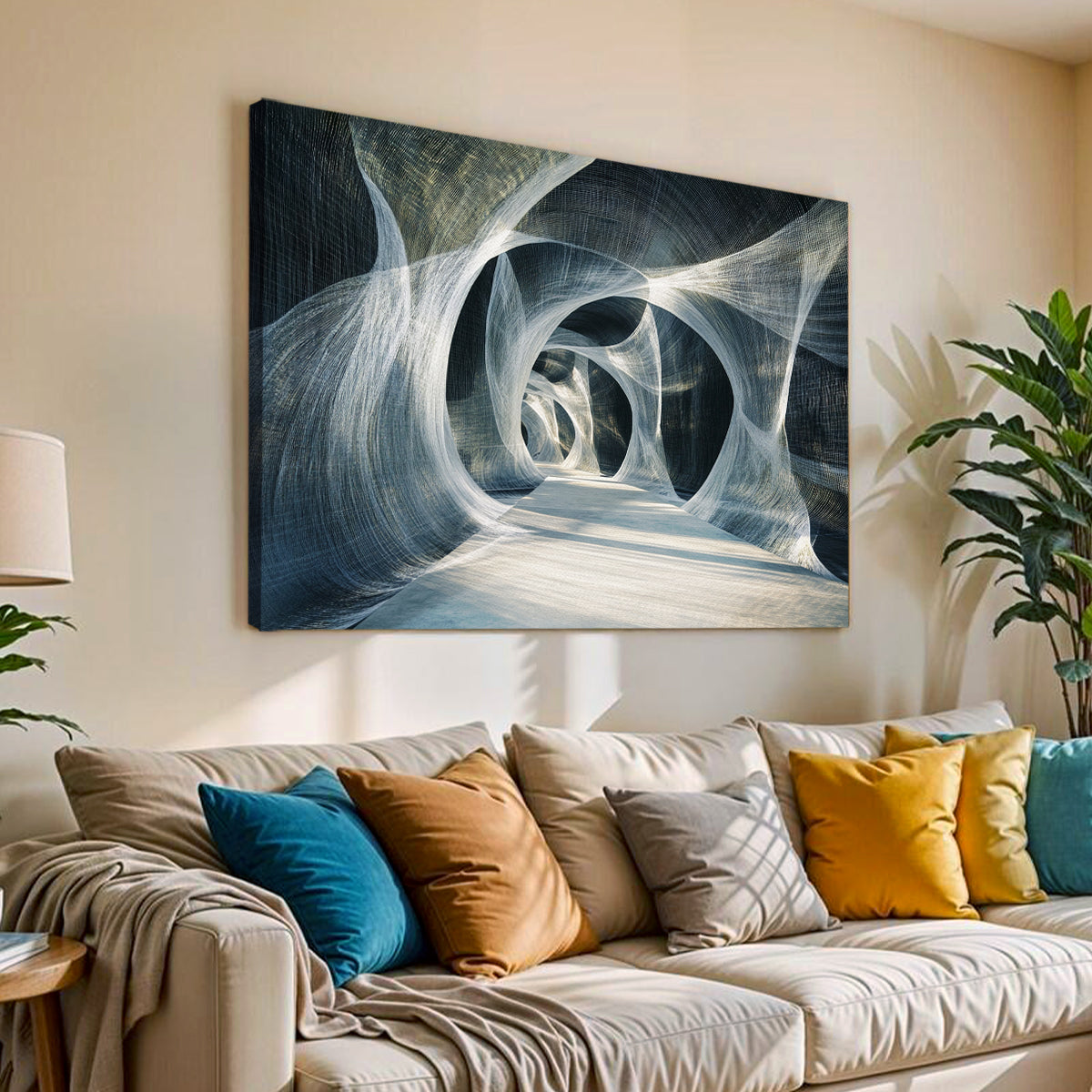 Ethereal Pathways Architecture Abstract Canvas Wall Art