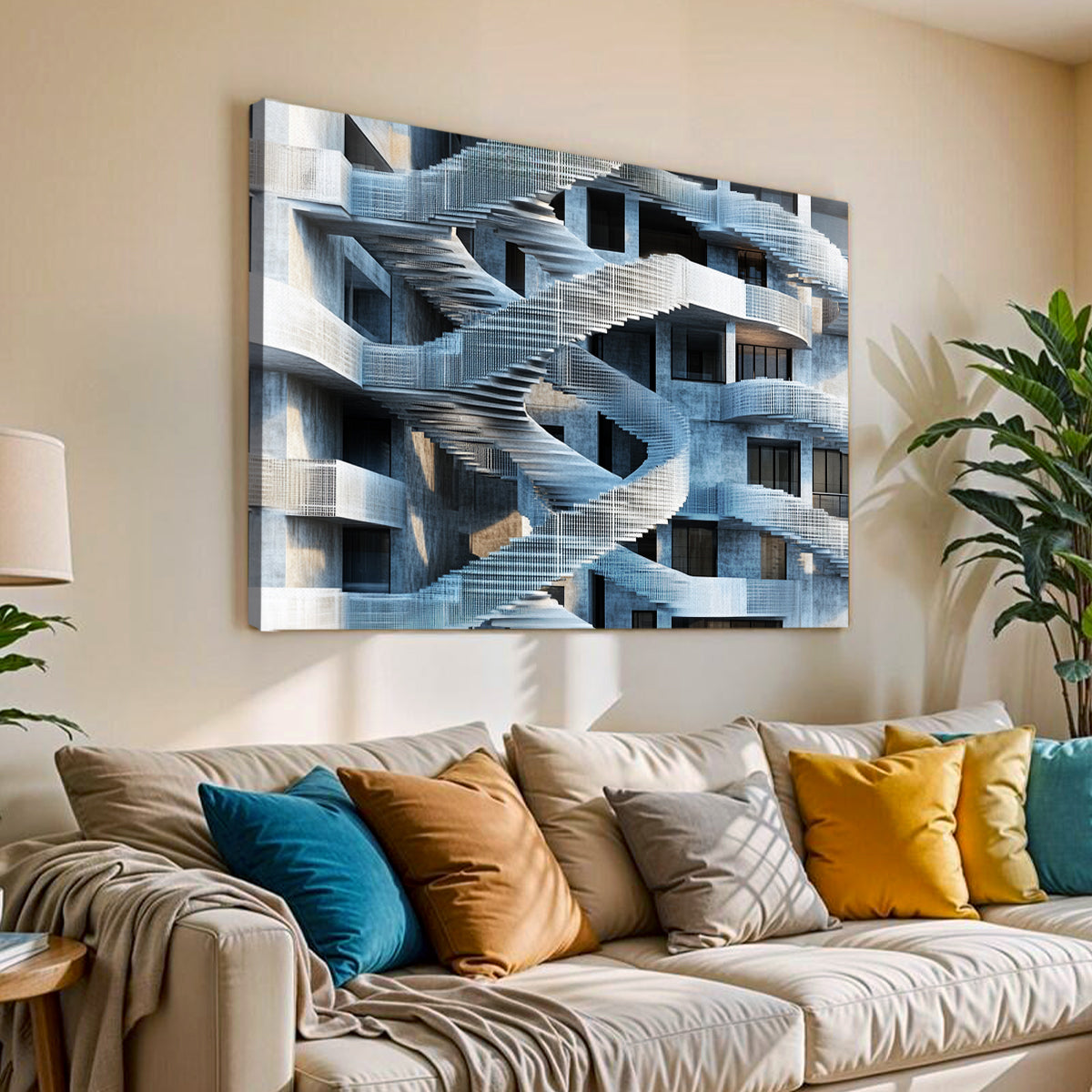 Spiral Dynamics Contemporary Abstract Canvas Wall Art