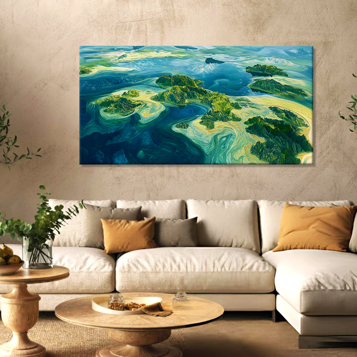 Islands of Serenity Landscape Abstract Canvas Wall Art