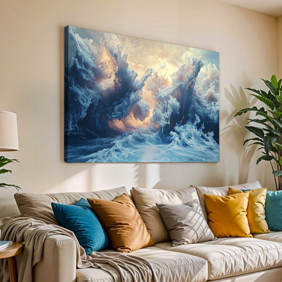 Tidal Majesty Seascape Abstract Canvas Wall Art