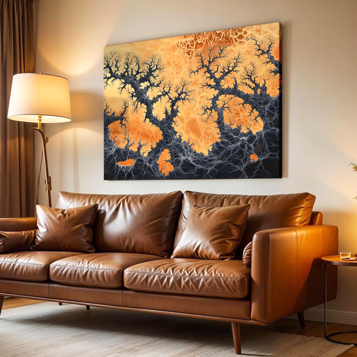 Fiery Roots Dynamic Abstract Canvas Wall Art