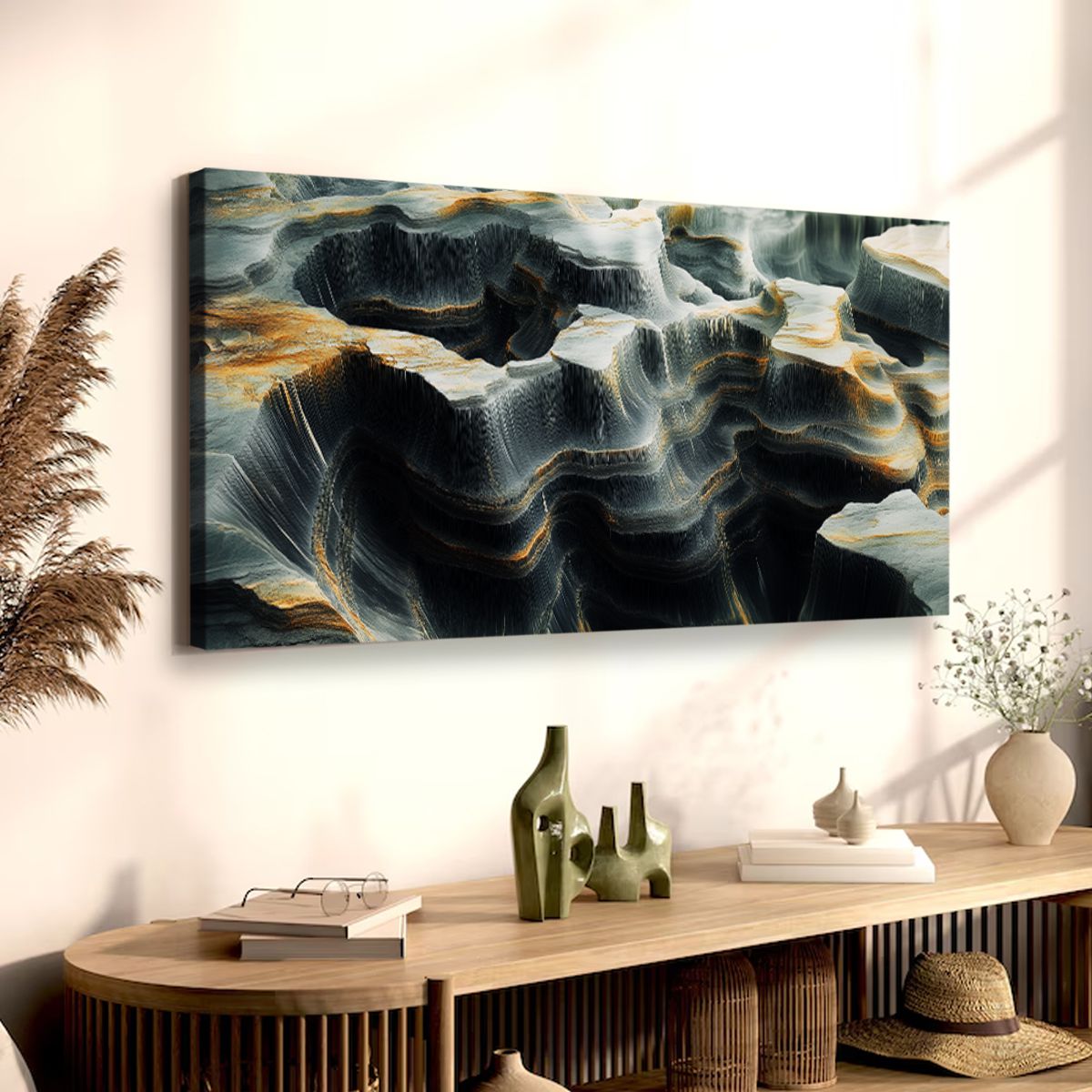 Mystic Stone Landscape Canvas Wall Art for Living Room