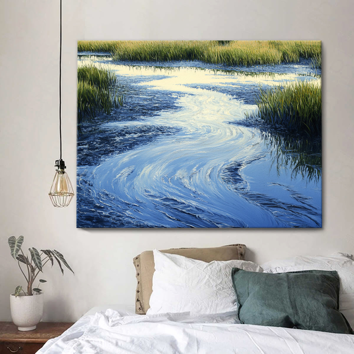 Serene Waters Natural Landscape Abstract Canvas Wall Art