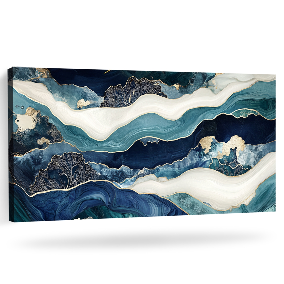 Oceanic Reverie Modern Abstract Canvas Wall Art for Living Room