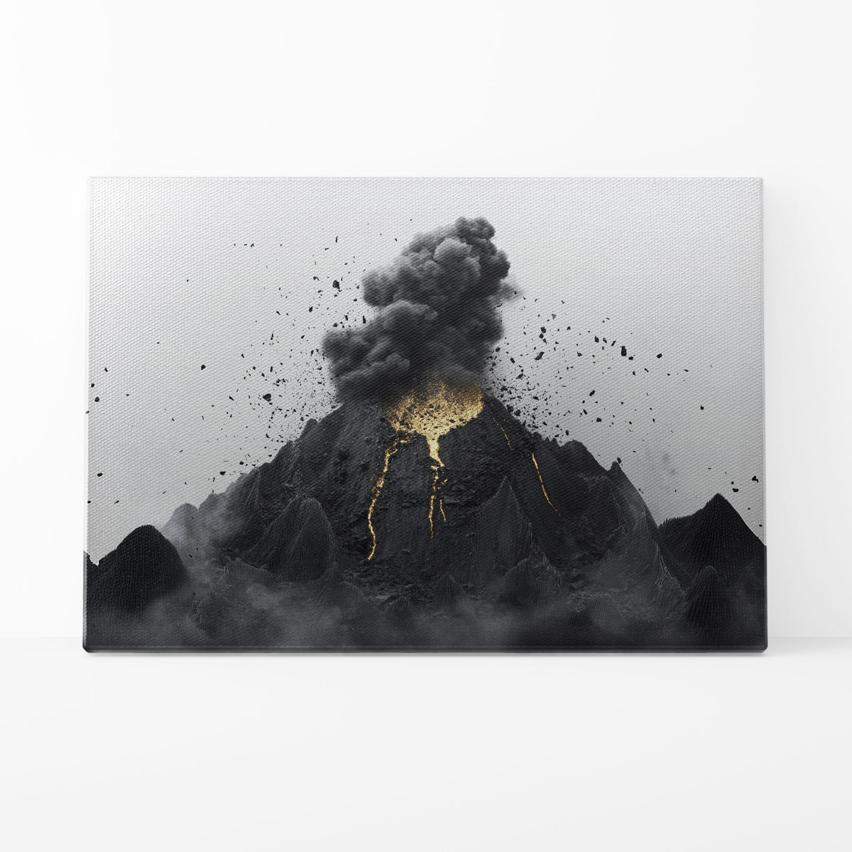 Explosive Volcano Minimalist Abstract Horizontal Wall Art