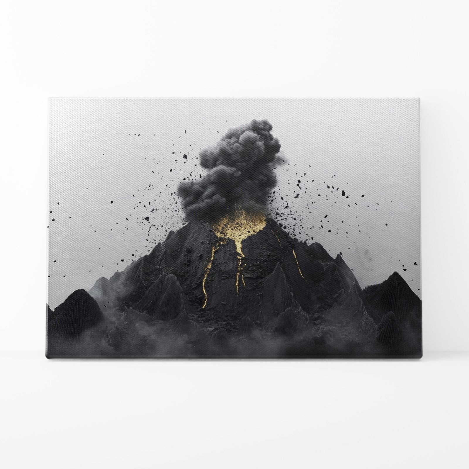 Explosive Volcano Minimalist Abstract Horizontal Wall Art