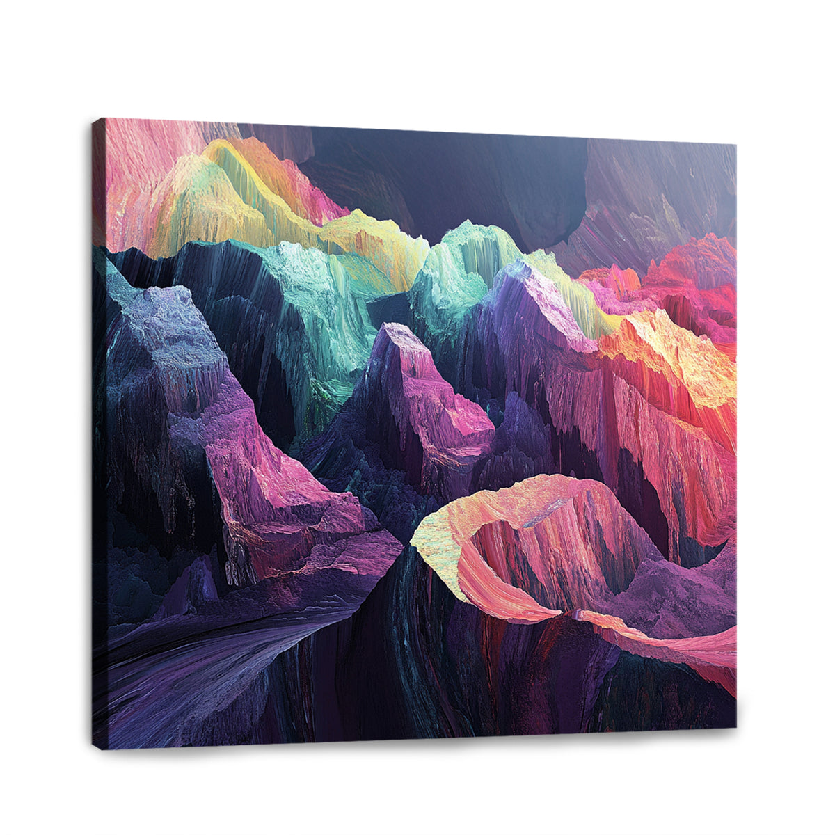 Vibrant Peaks Landscape Abstract Canvas Wall Art for Living Room
