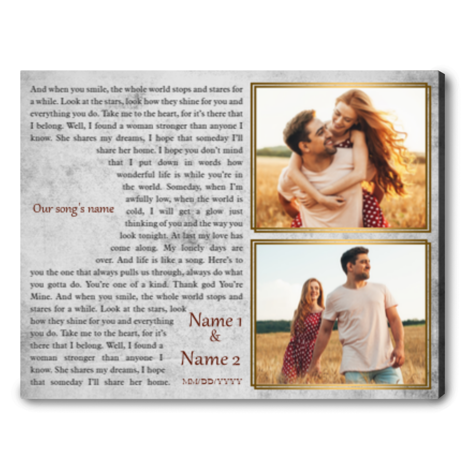 Custom Song Lyrics Gift Wedding Song Gift Personalized Anniversary Gifts For Couples