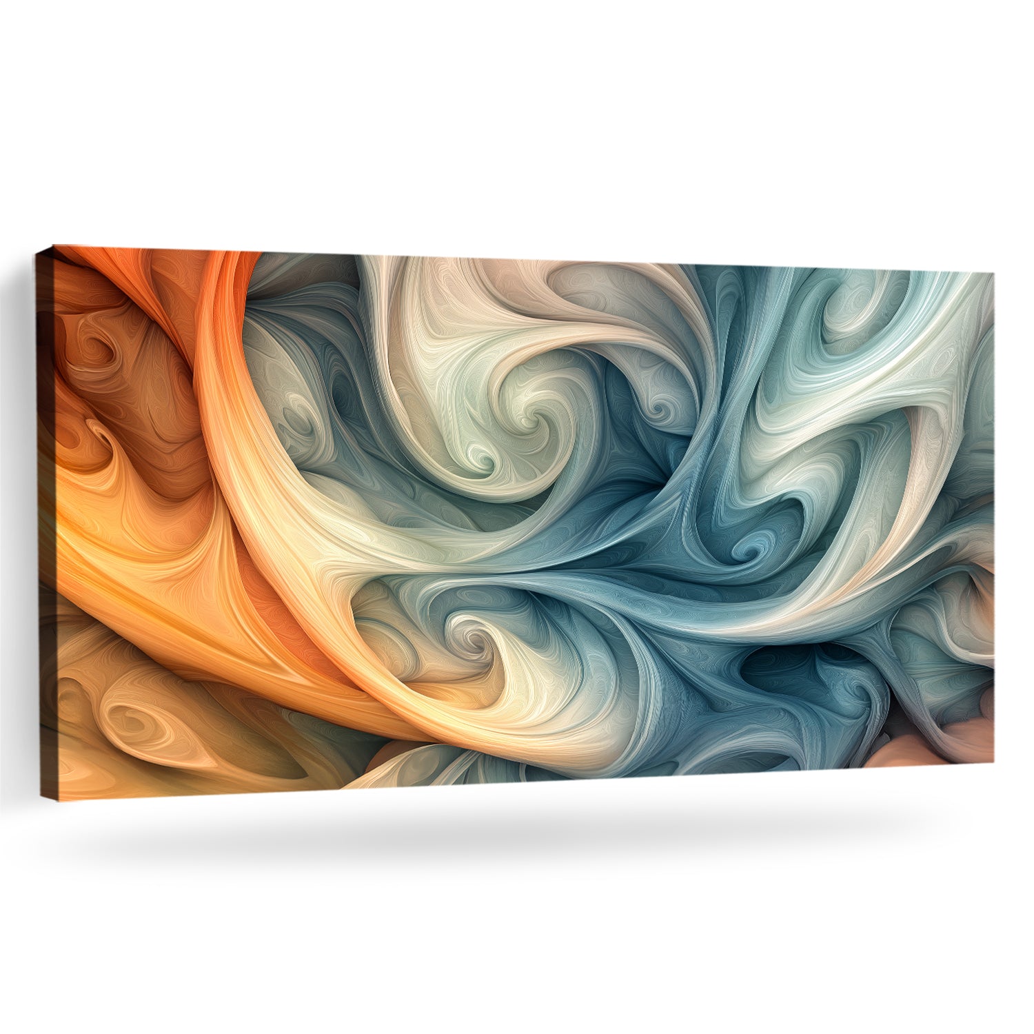 Fluid Abstract Canvas Art in Beige and Neutral Tones