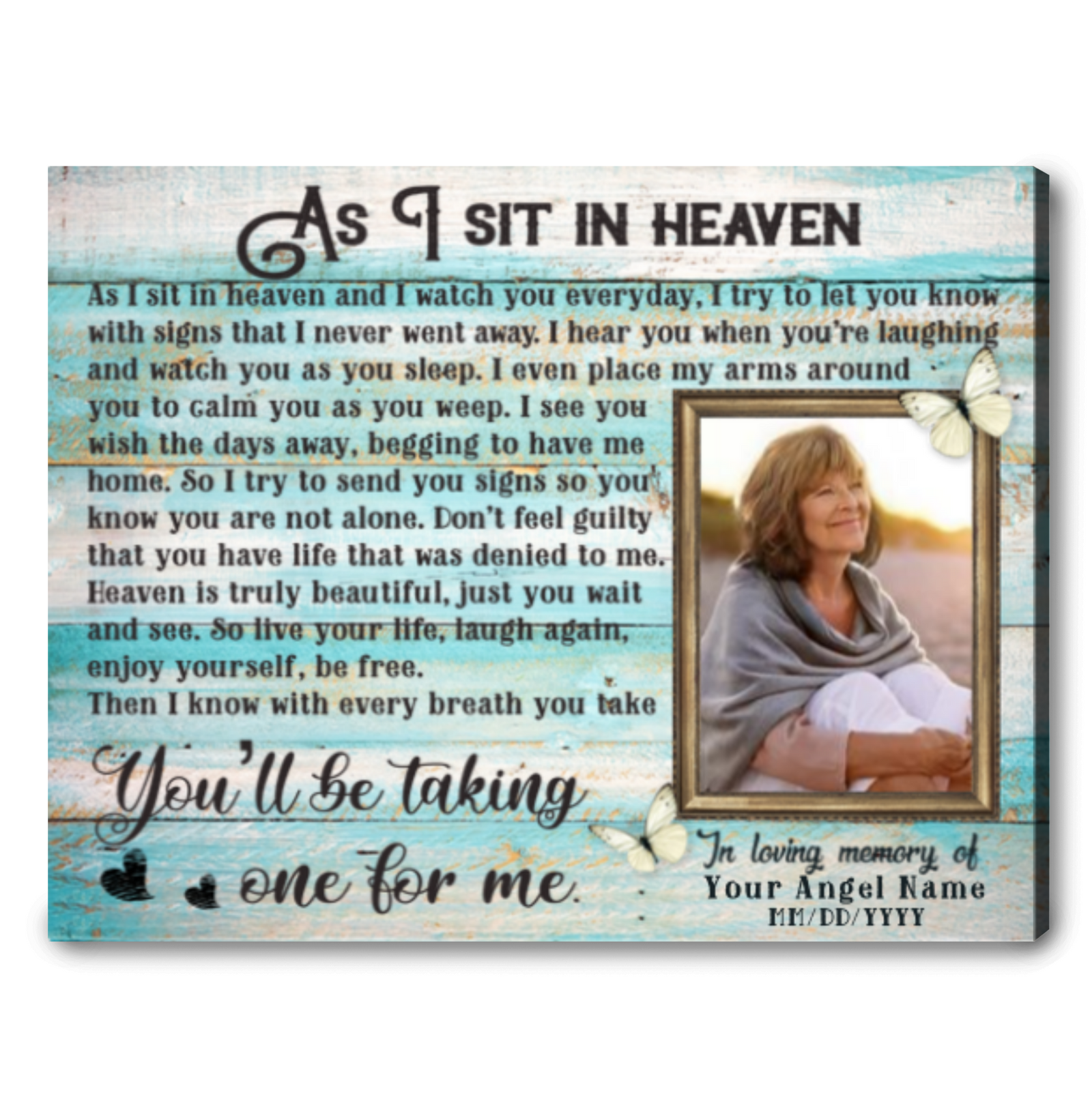 Personalized Memory Photo Gifts Remembrance Gifts As I Sit In Heaven Ohcanvas