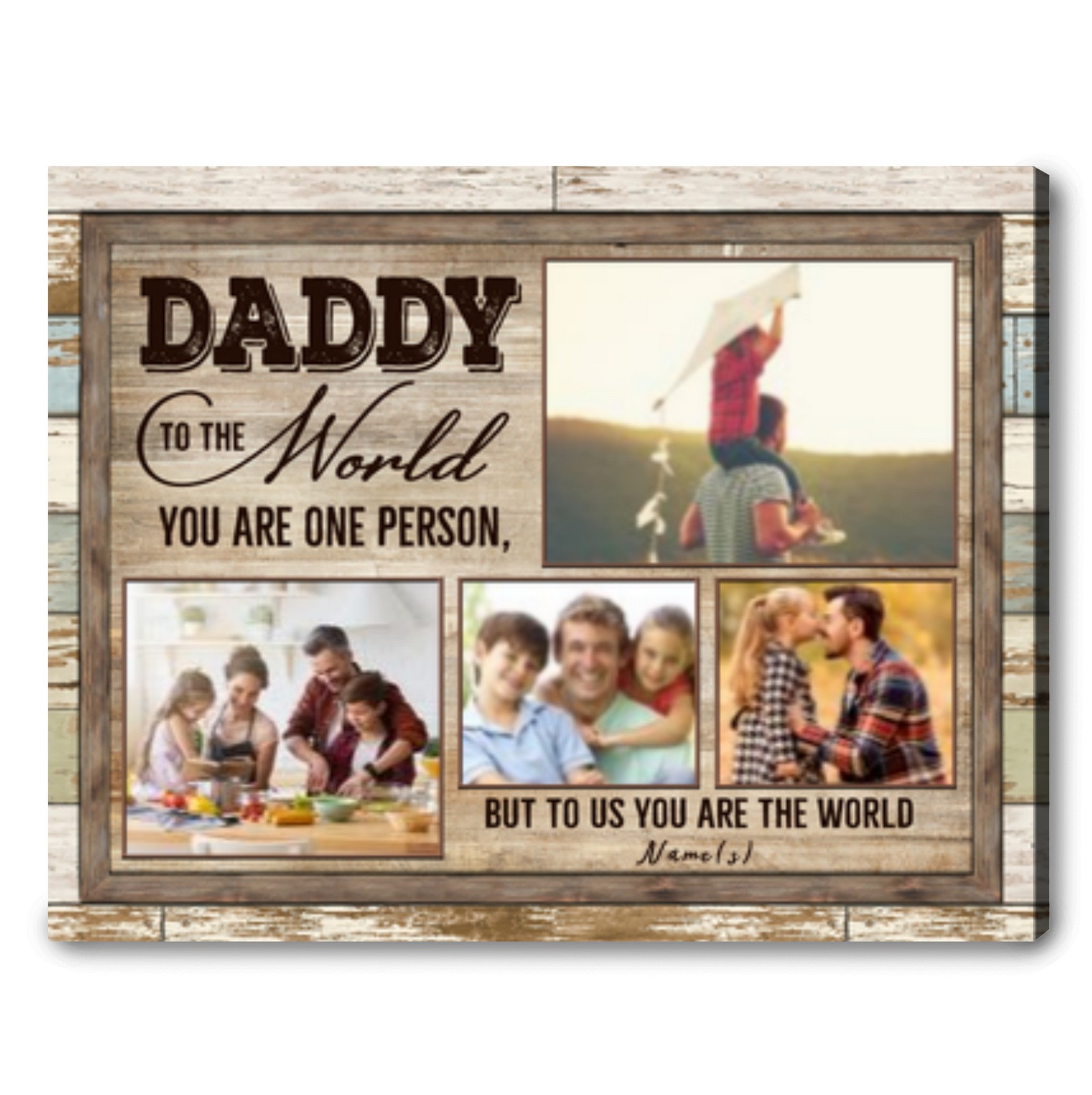 Father's Day Gift First Time Dad Personalized Photo Canvas Gift For Dad