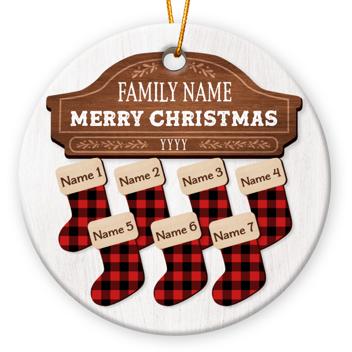 Personalized Stockings Christmas Ornament With Family Member Names