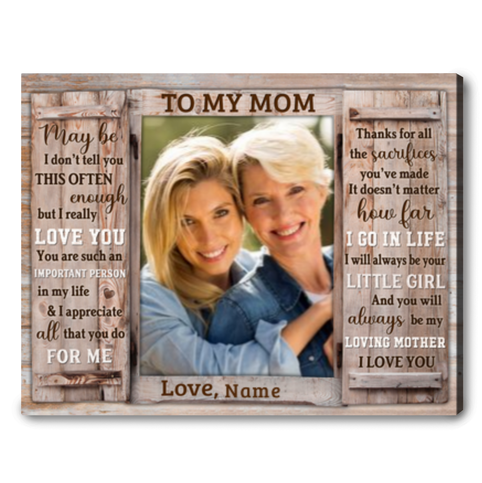 Mother's Day Gift Ideas For Daughters Personalized Photo Canvas Print Ohcanvas