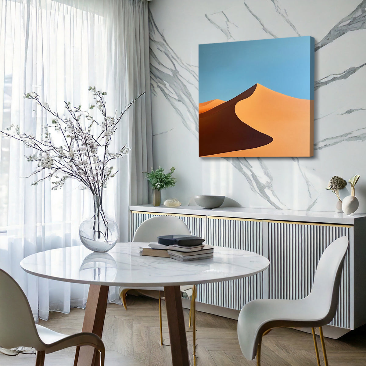 Dune Minimalist Square Canvas Print